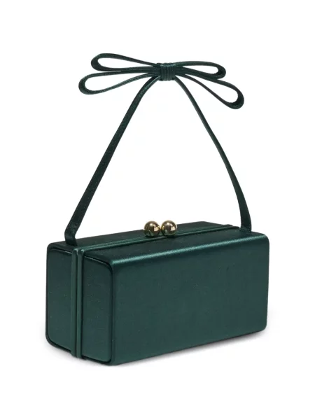 Geantă Carolina Herrera cu funde din satin verde