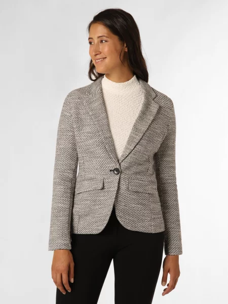 S.Oliver BLACK LABEL Blezer Kobiety czarny|biały marmurkowy 42 biała