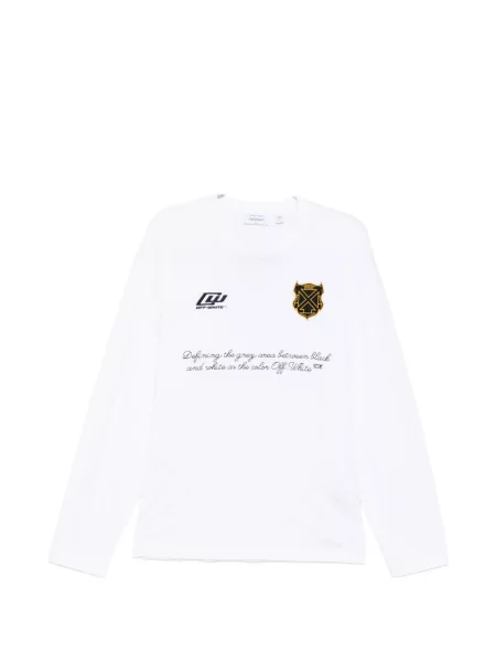 Lung tricou Off-white cu imagine alb