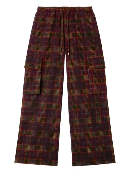 Pantaloni cargo Palm Angels în carouri roșu