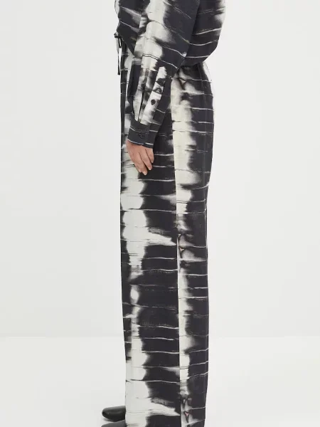 Штани Samsoe Samsoe Saneem широкі висока посадка чорний