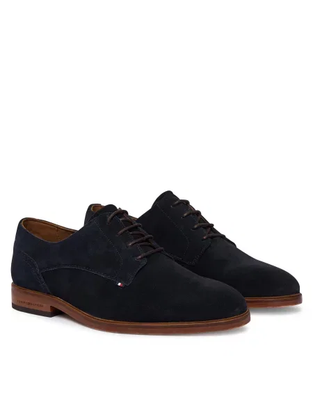 Polobotky Tommy Hilfiger Hilfiger Suede Dress Shoe Tmavomodrá