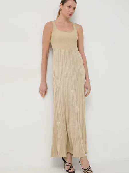 MICHAEL Michael Kors sukienka złoty maxi rozkloszowana