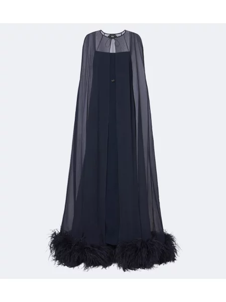 Rochie Taller Marmo de mătase albastru
