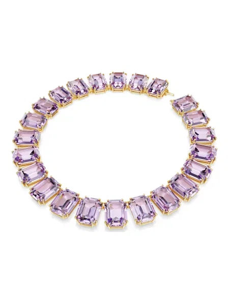 Lniany naszyjnik Swarovski do tenisa fioletowy