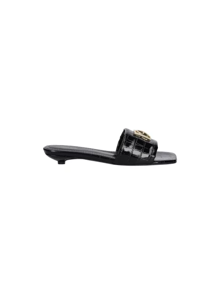 Anine Bing klapki skórzane Ria Sandals Monogram na małym czarny