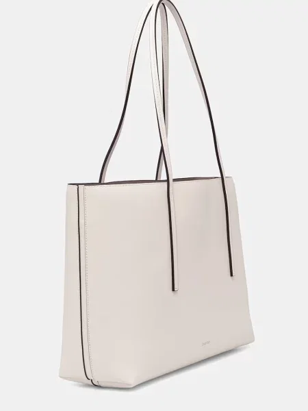Calvin Klein Geantă Foil Logo Tote W/Pouch alb