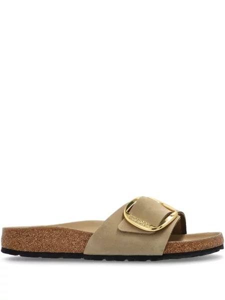 Sandale Birkenstock din piele de căprioară cu cataramă maro