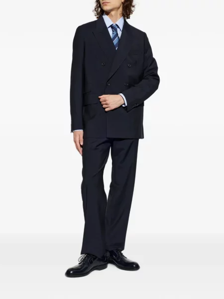 Vlněný dvouřadý oblek Paul Smith modrý
