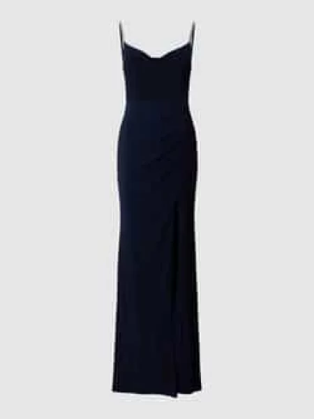 Sukienka wieczorowa o lejącym kroju Luxuar granatowa