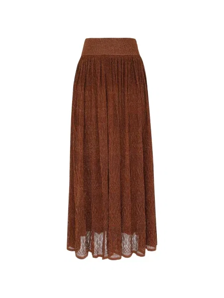 Fustă midi Zimmermann din dantelă până la genunchi maro