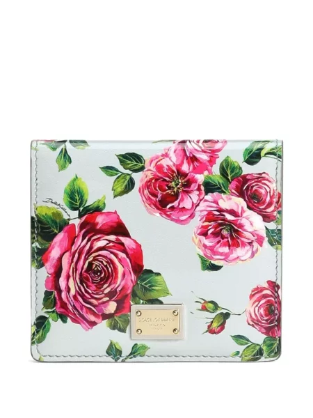 Portofel Dolce & Gabbana cu model floral cu imagine albastru