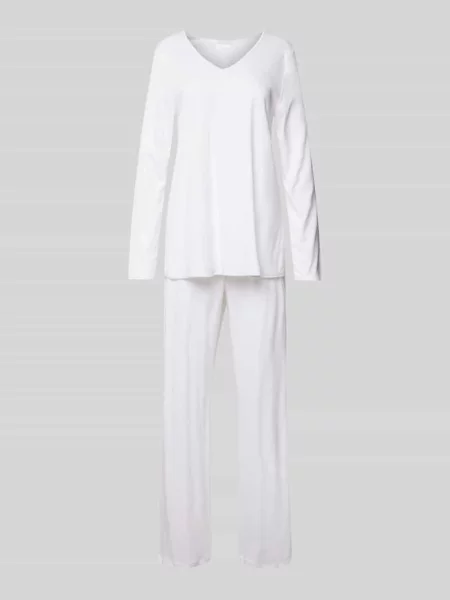 Hanro Piżama Cotton Silk weiss biała