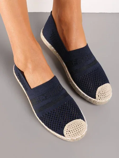 Espadrile Navy cu Petic Împletit Mokosa albastru închis
