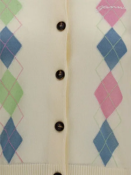 Cardigan Ganni alb