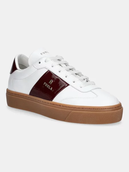 Кожени маратонки Furla Enjoy Lace-Up Sneaker бяло