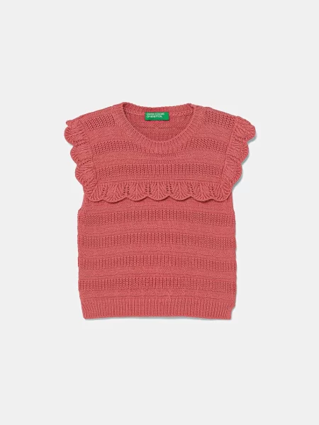 United Colors of Benetton Dětská vesta růžová