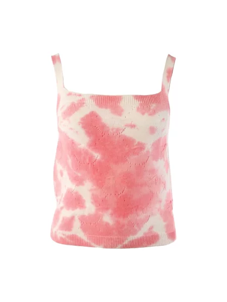 Lniany top Pinko bez rękawów różowy