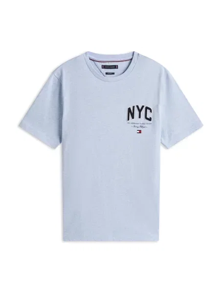 TOMMY HILFIGER Tricou bleumarin / albastru deschis / roșu alb