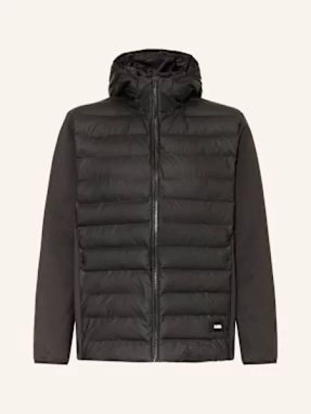 Rains Kurtka Pikowana Safi Z Mieszanki Materiałów schwarz czarna