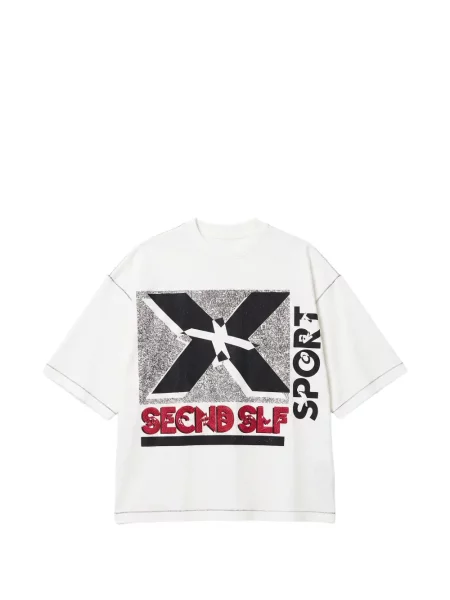 Tricou sport Secnd Slf cu imagine alb