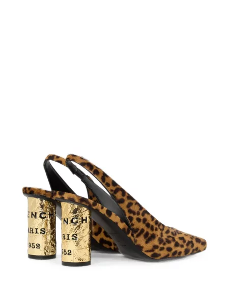 Pantofi cu toc Givenchy din piele cu model leopard maro