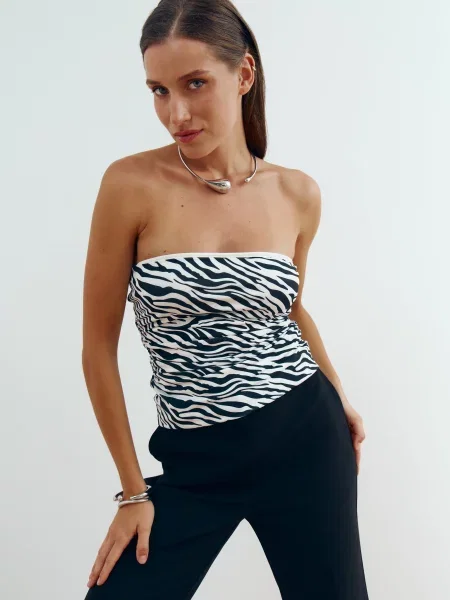 Топ Gepur білий/чорний білий