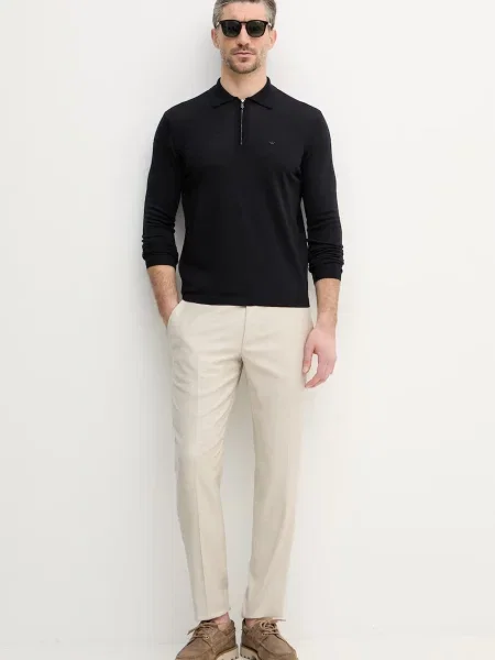 Emporio Armani sweter wełniany granatowy