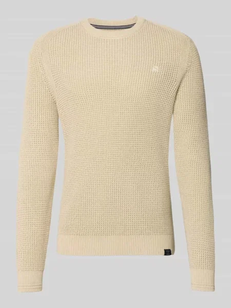 Sweter o kroju regular fit z imitacji dzianiny Lerros beżowy