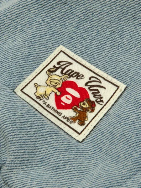 Яке Aape By *a Bathing Ape® бродирано с качулка синьо