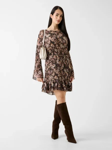 GUESS Rochie ILENIA / negru / alb murdar maro