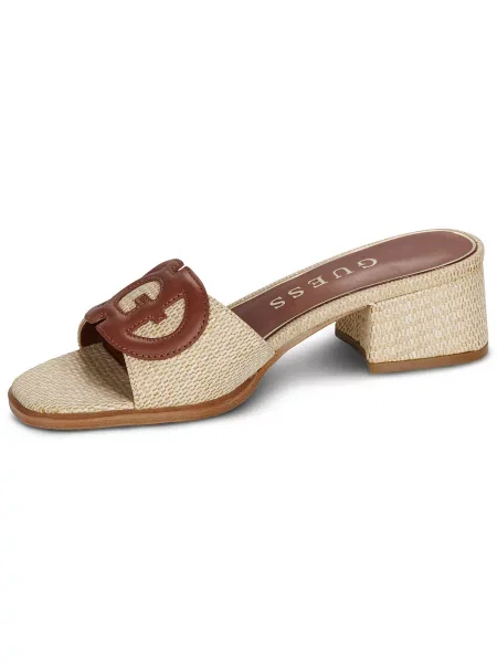 Pantofi Guess cu toc gros bej