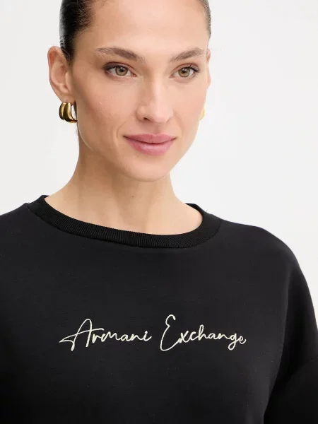 Свитер Armani Exchange с аппликацией черный