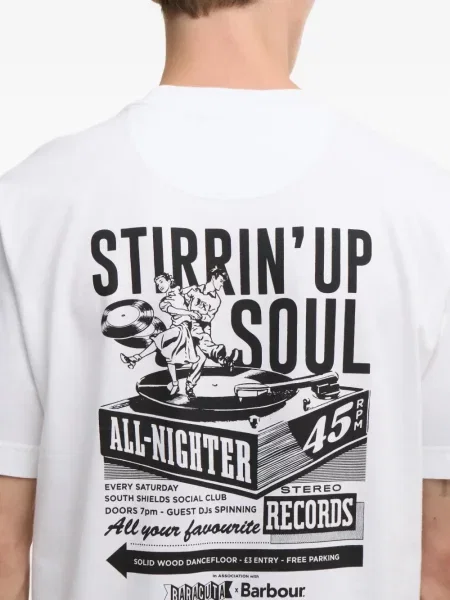 Tricou Barbour cu imagine alb