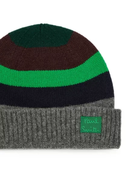 Căciulă Paul Smith de lână cu dungi gri