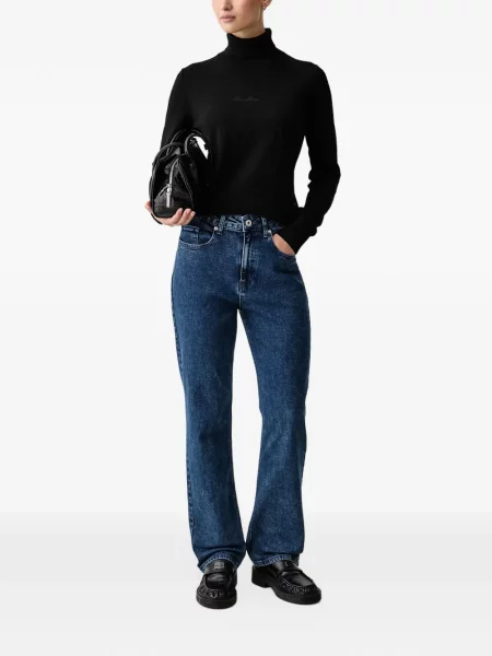 Jeansy straight leg Karl Lagerfeld Jeans z logo niebieskie