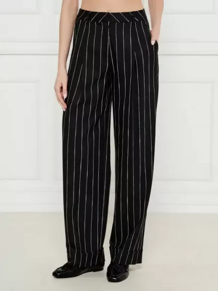 Marc Cain Pantaloni | flare fit cu adaos de lână negru