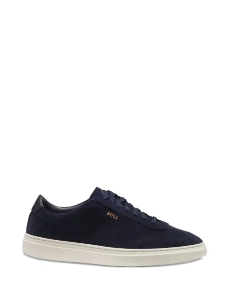 Sneakerși Boss din piele de căprioară albastru