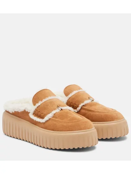 Semišové domáce papuče Hogan béžová