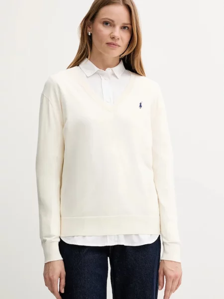 Polo Ralph Lauren sweter beżowy lekki biały