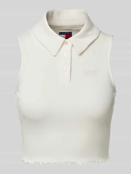Krótki top Tommy Jeans biały