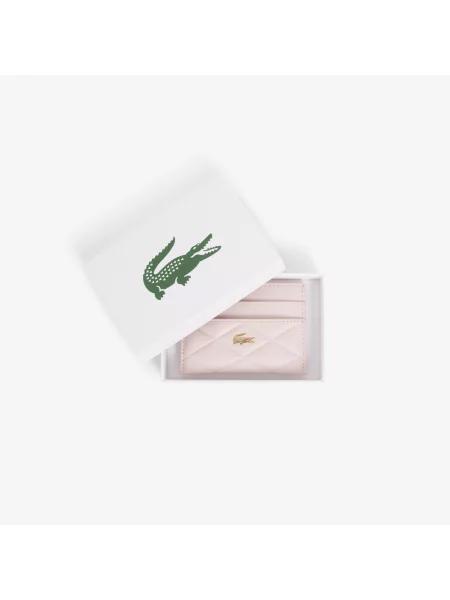 Lacoste Skórzane Etui Na Karty Crocodelle niebieski