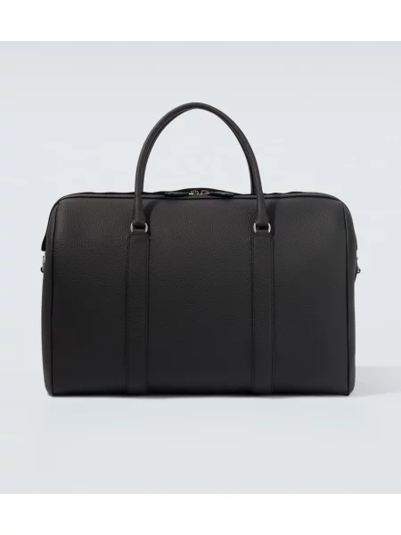 Usnjena torba The Row črna