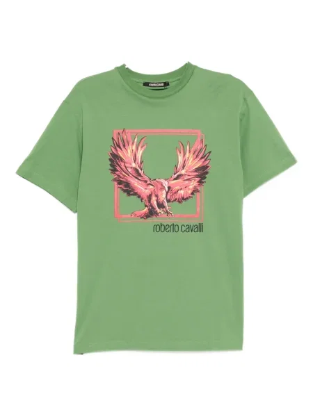 Tricou Roberto Cavalli cu imagine verde