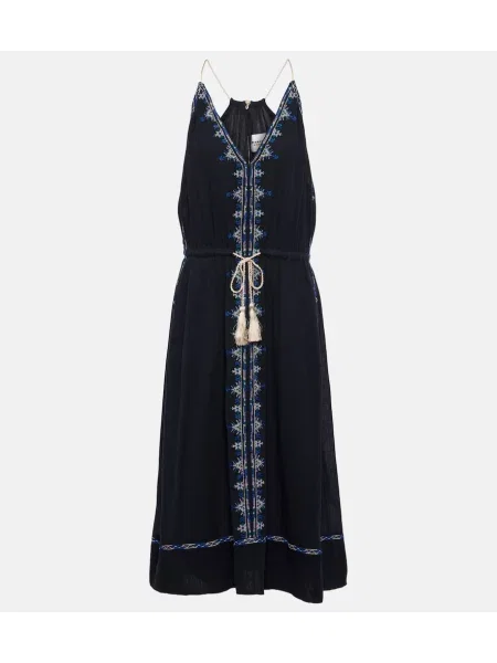 Rochie midi Marant Etoile până la genunchi cu gât halter de costum negru