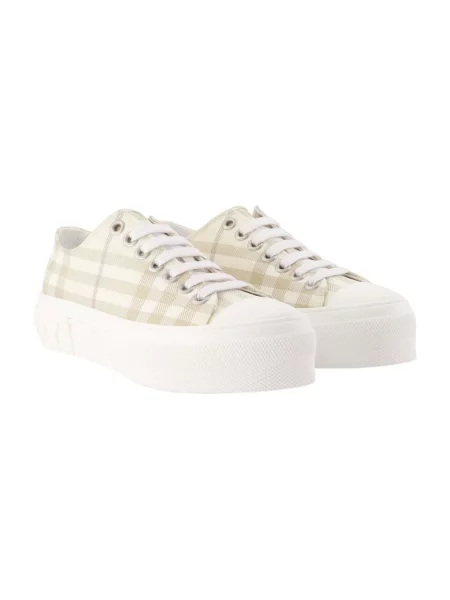 Sneakersy Burberry w kratę beżowe