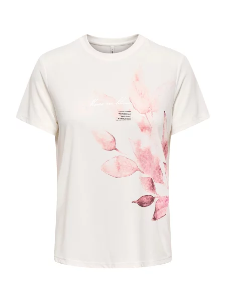 ONLY Tricou ONLFREE roz pudră / murdar alb