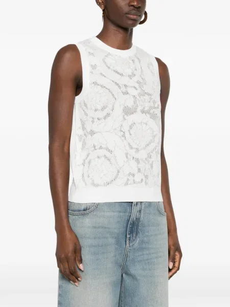 Top Versace tricotate alb