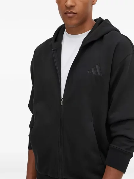 Hanorac cu glugă Adidas cu glugă negru