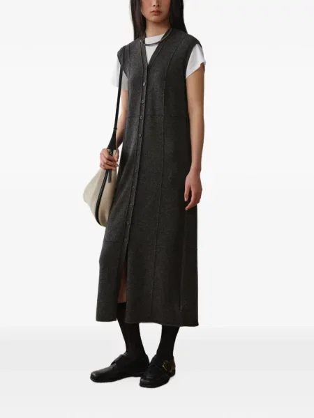 Rochie midi Less fără mâneci gri